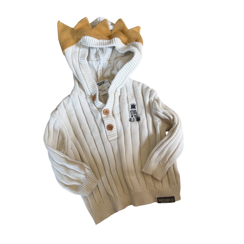 Modern Moments x Where the Wild Things Are white full zip crown hooded sweater